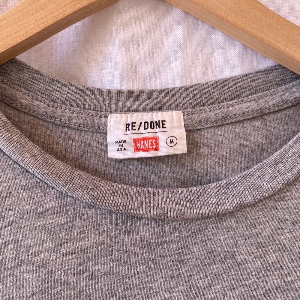 RE/DONE X HANES Heather Grey Tee, Medium
